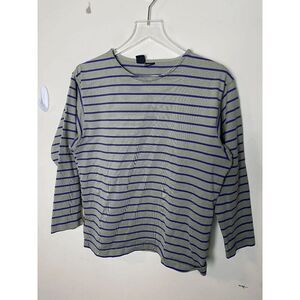 Patagonia 100% Cotton Striped Crewneck Long Sleeve Tee Women's Gray/Purple Size